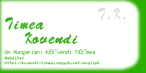 timea kovendi business card